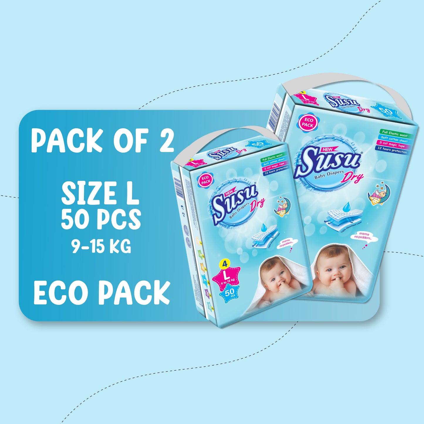 SUSU DRY ECO SIZE (L) BUNDLE PACK OF 2