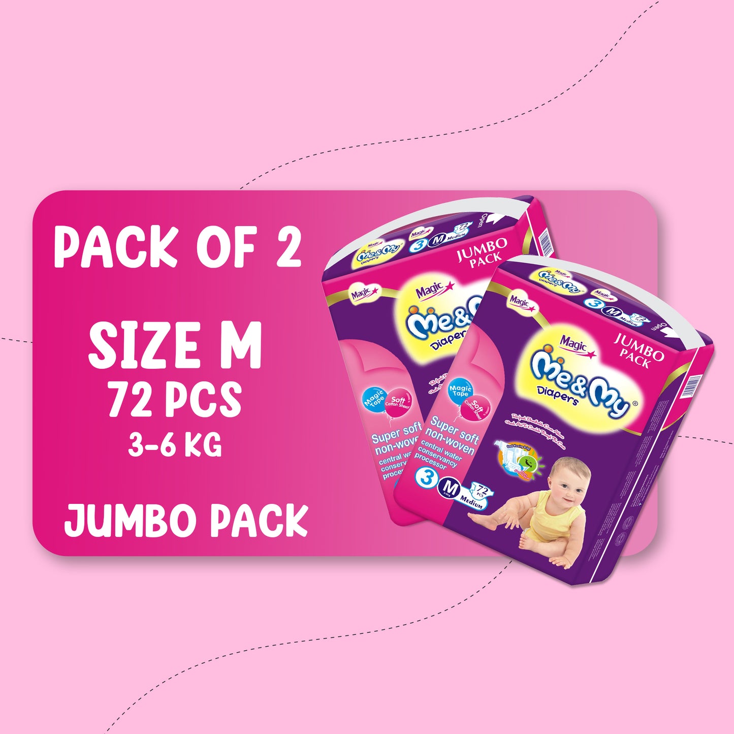 ME & MY MAGIC JUMBO (M)- 72 PCS BUNDLE PACKS OF 2