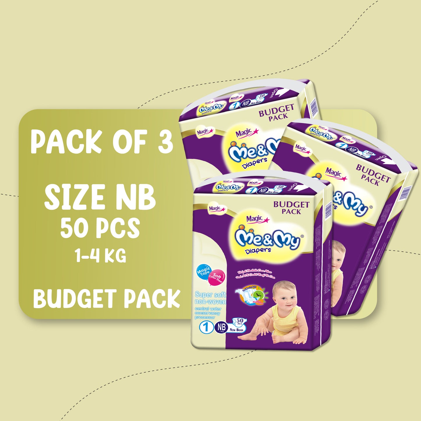 ME & MY MAGIC BUDGET (NB)-50 PCS BUNDLE PACKS OF 3