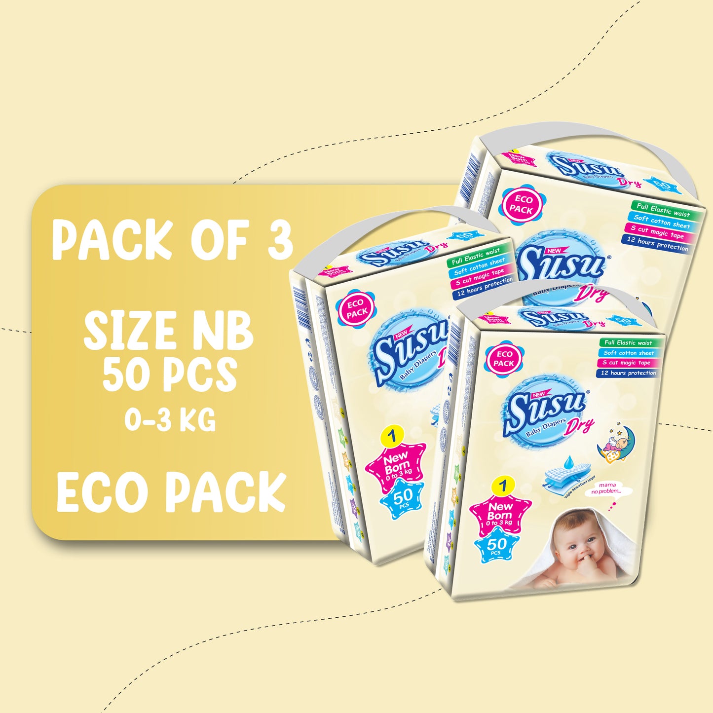SUSU DRY ECO SIZE-NB BUNDLE PACK OF 3