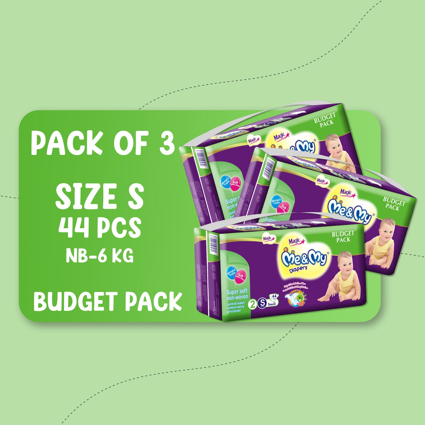 ME & MY MAGIC BUDGET (S)-44 PCS BUNDLE PACKS OF 3