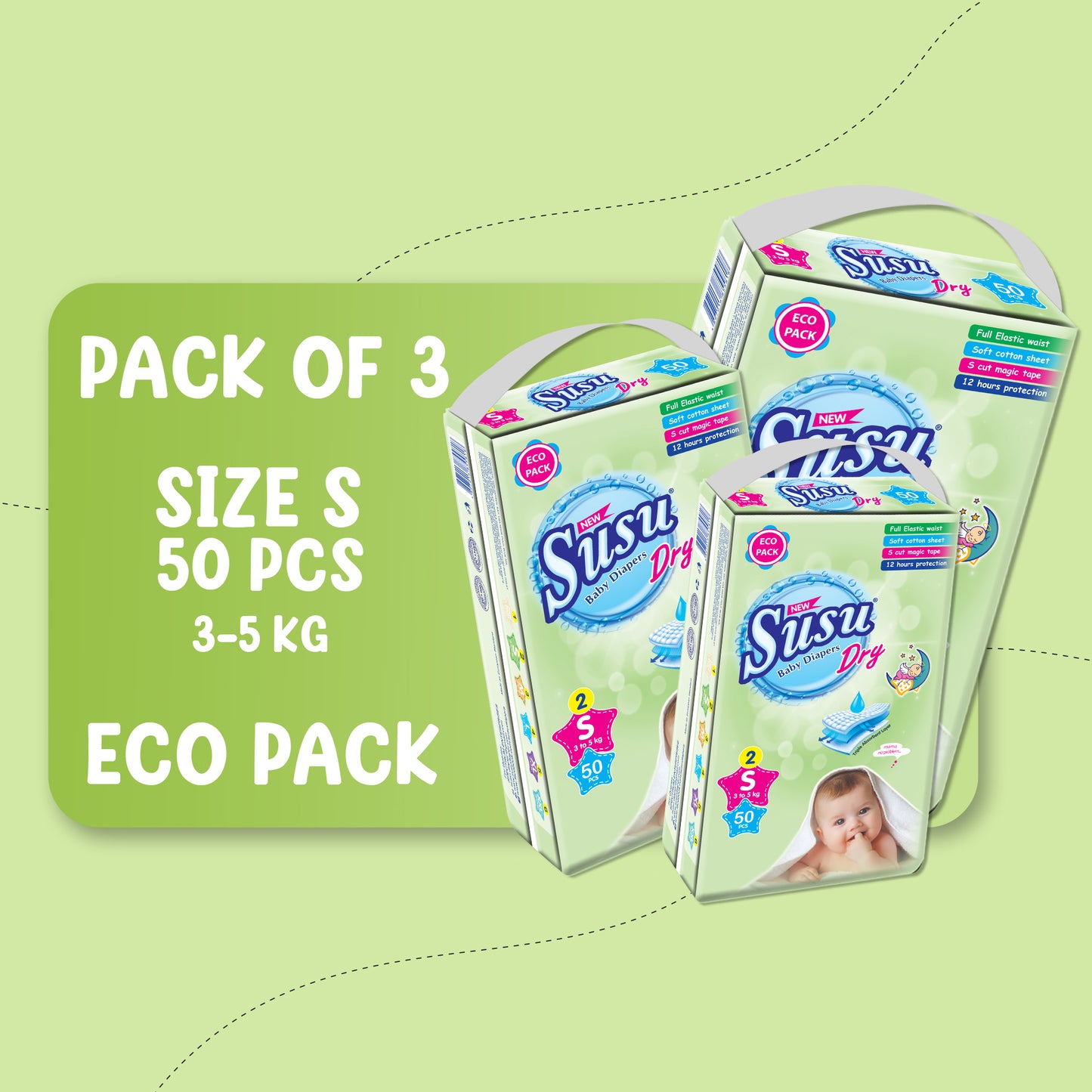 SUSU DRY ECO SIZE-S BUNDLE PACK OF 3