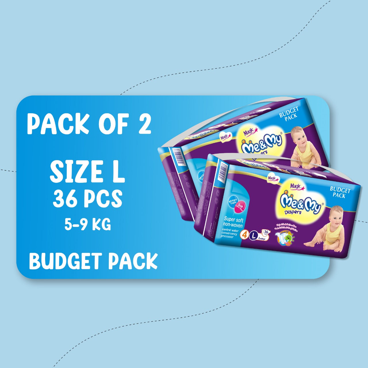 ME & MY MAGIC BUDGET (L) -36 PCS BUNDLE PACK OF 2