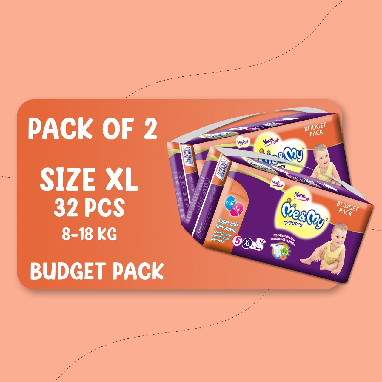 ME & MY MAGIC BUDGET (XL)- 32 PCS BUNDLE PACK OF 2