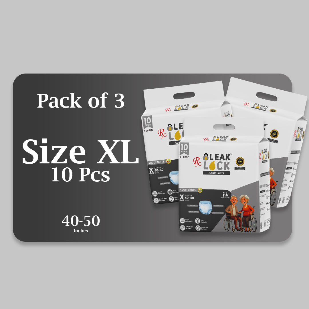 Leak Lock Adult Pants (XL)- 10 PCS BUNDLE PACK OF 3