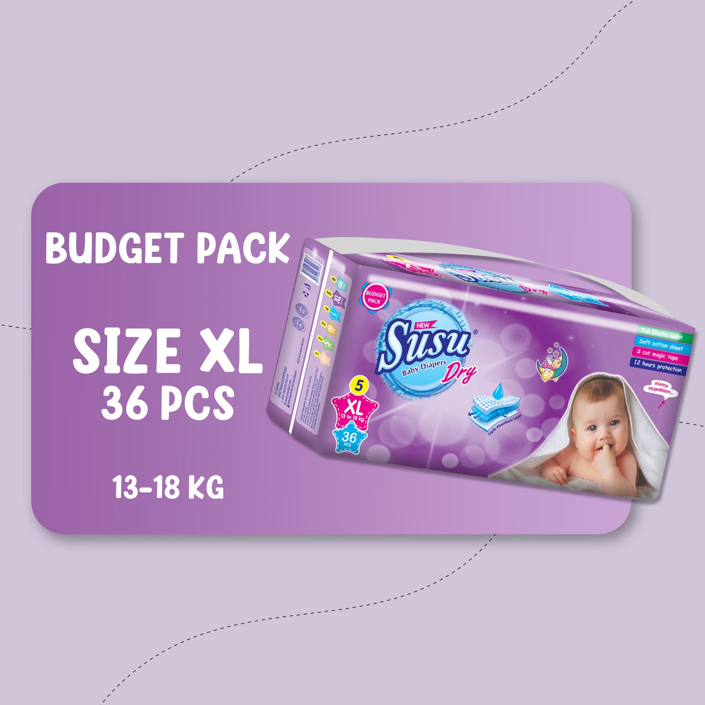 NEW SUSU DRY (XL) - 36 PCS