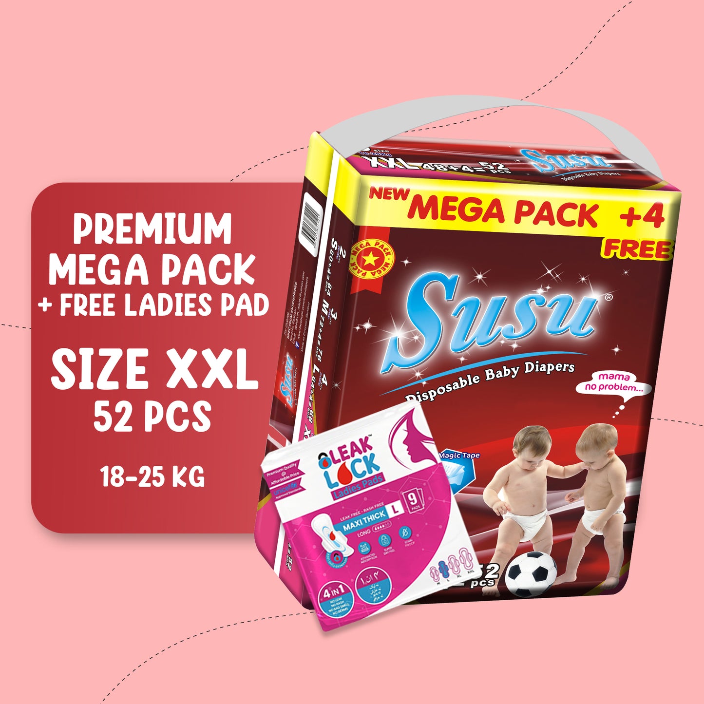 SUSU MEGA PACK XXL-52 PCS + free Ladies Pad