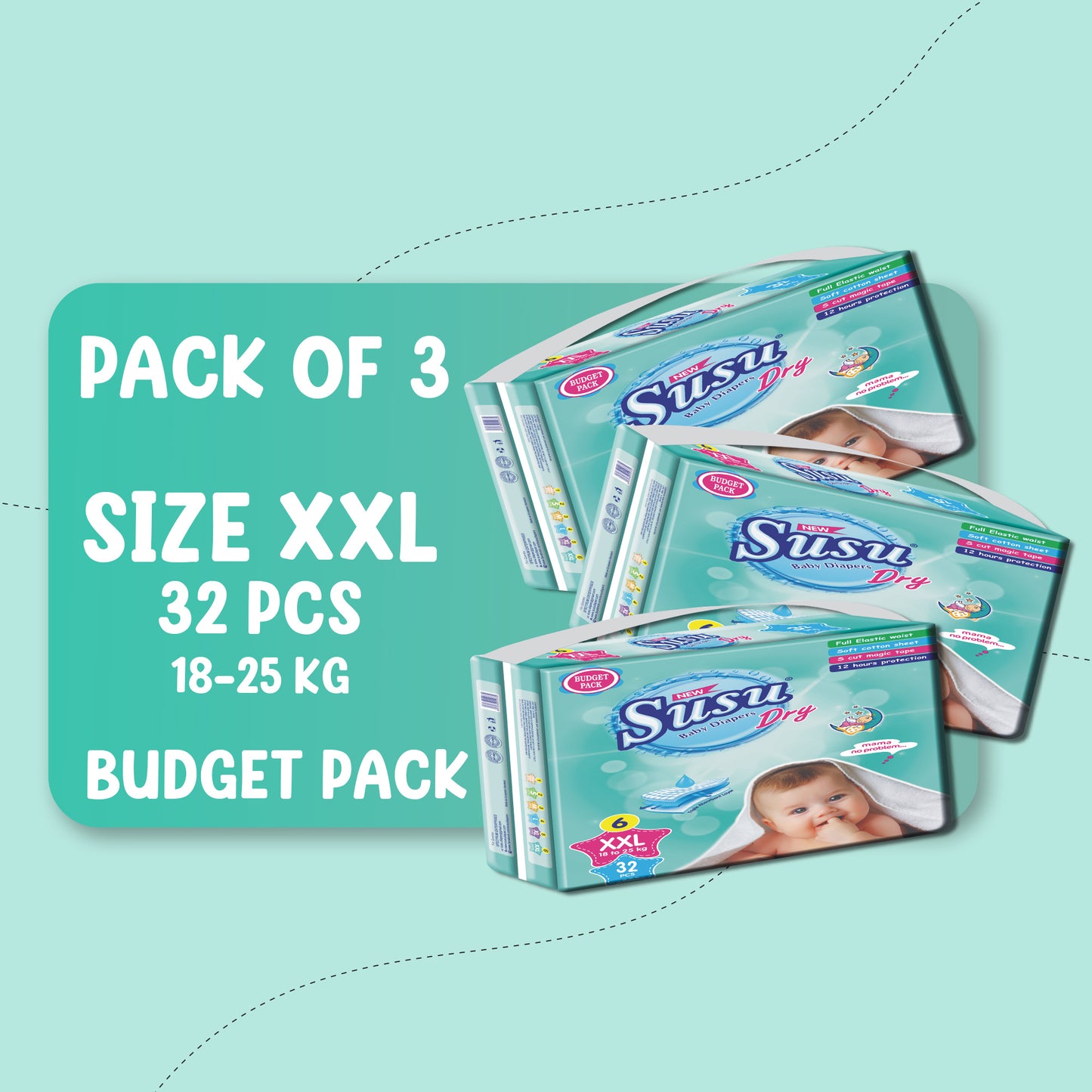 NEW SUSU DRY (XXL)-32 PCS BUDGET BUNDLE PACK OF 3