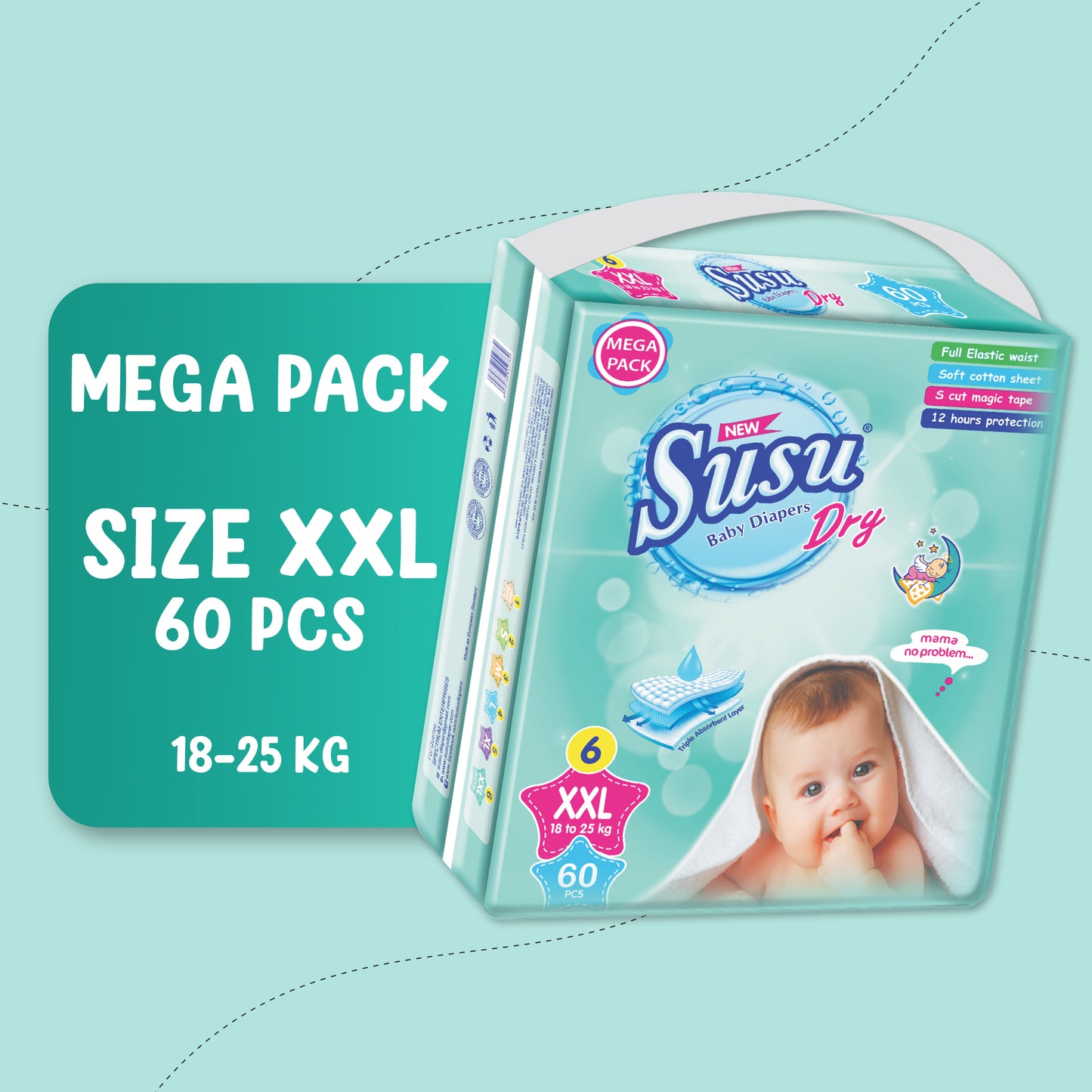 NEW SUSU DRY MEGA (XXL) - 60 PCS
