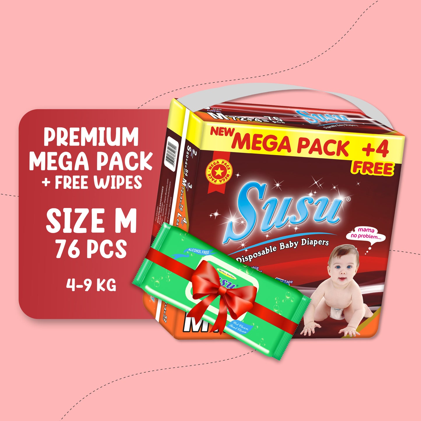 SUSU MEGA PACK M-76 PCS + free wipes