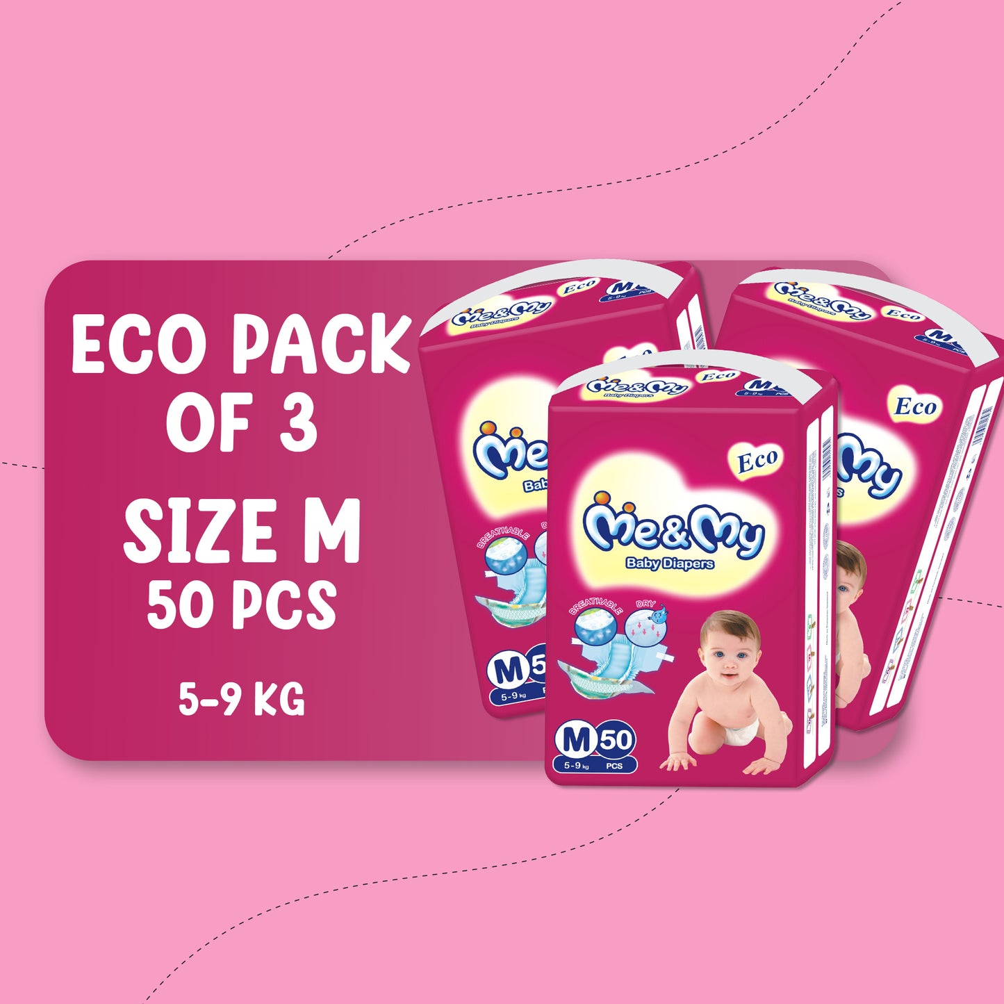 ME & MY PLUS ECO (M) -50 PCS BUNDLE PACK OF 3