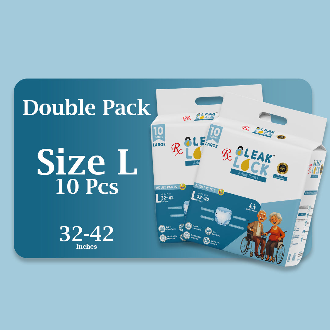 Leak Lock Adult Pants (L)- 10 PCS BUNDLE PACK OF 2