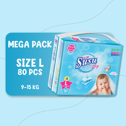 NEW SUSU DRY MEGA (L) -80 PCS
