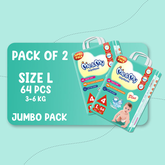 ME&MY PLUS JUMBO (L)-64 PCS BUNDLE PACK OF 2