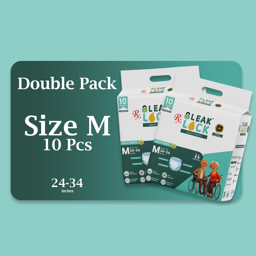 Leak Lock Adult Pants (M)- 10 PCS BUNDLE PACK OF 2