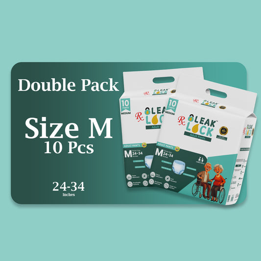 Leak Lock Adult Pants (M)- 10 PCS BUNDLE PACK OF 2