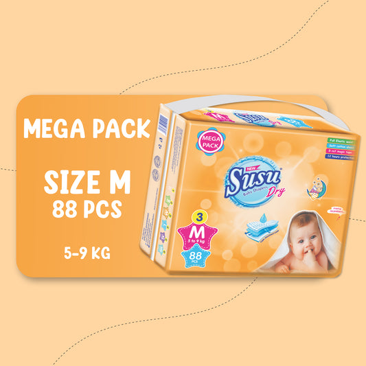NEW SUSU DRY MEGA (M)- 88 PCS