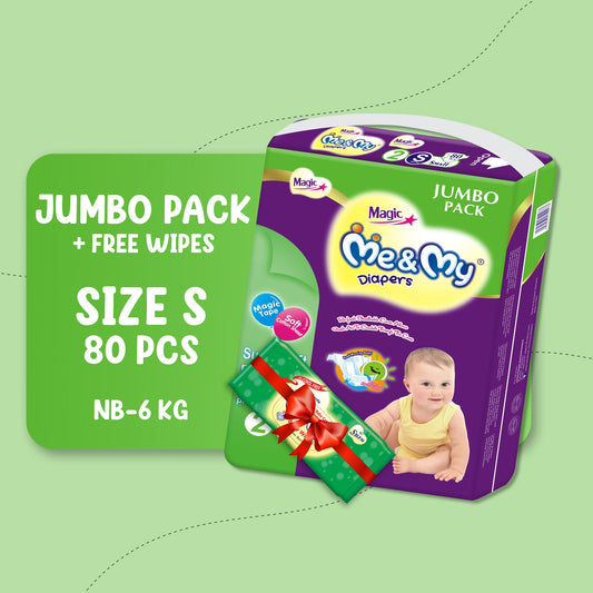 ME & MY MAGIC JUMBO (S)-80 PCS + Free Wipes