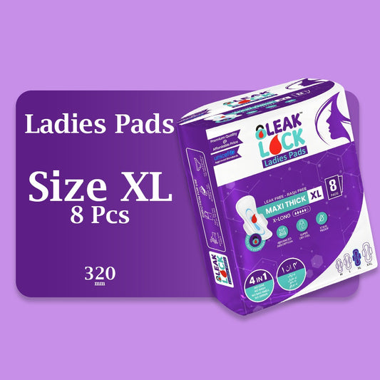 LEAK LOCK LADIES PADS (XL). 8 PCS