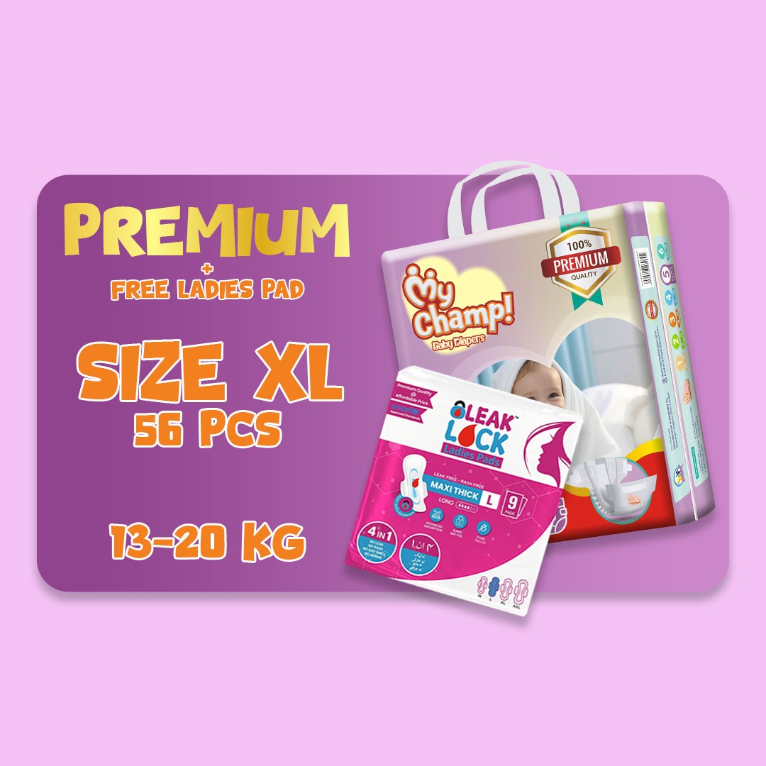 MY CHAMP (XL). 54 PCS + LADIES PADS