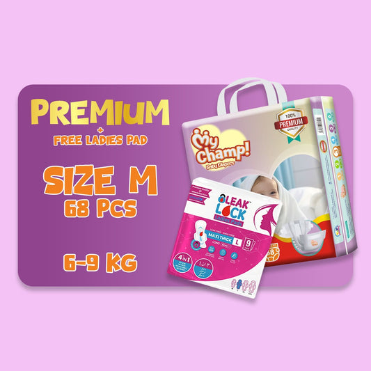 MY CHAMP (M). 68 PCS + LADIES PADS