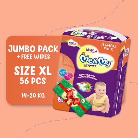 ME & MY MAGIC JUMBO (XL)- 56 PCS + Free Wipes