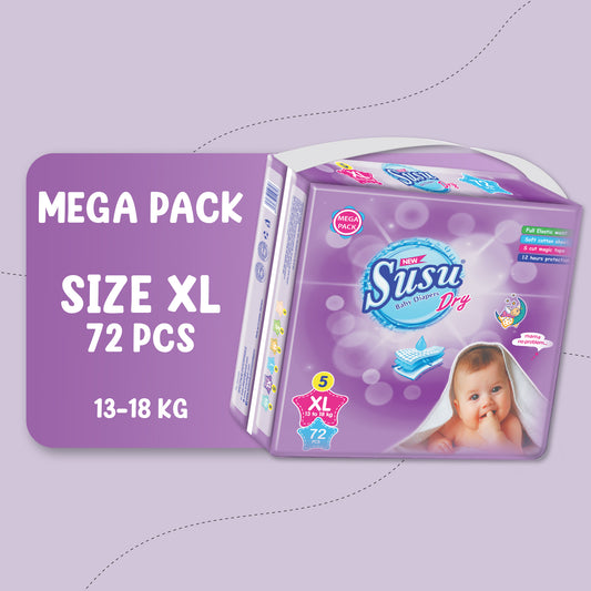 NEW SUSU DRY MEGA (XL)- 72 PCS
