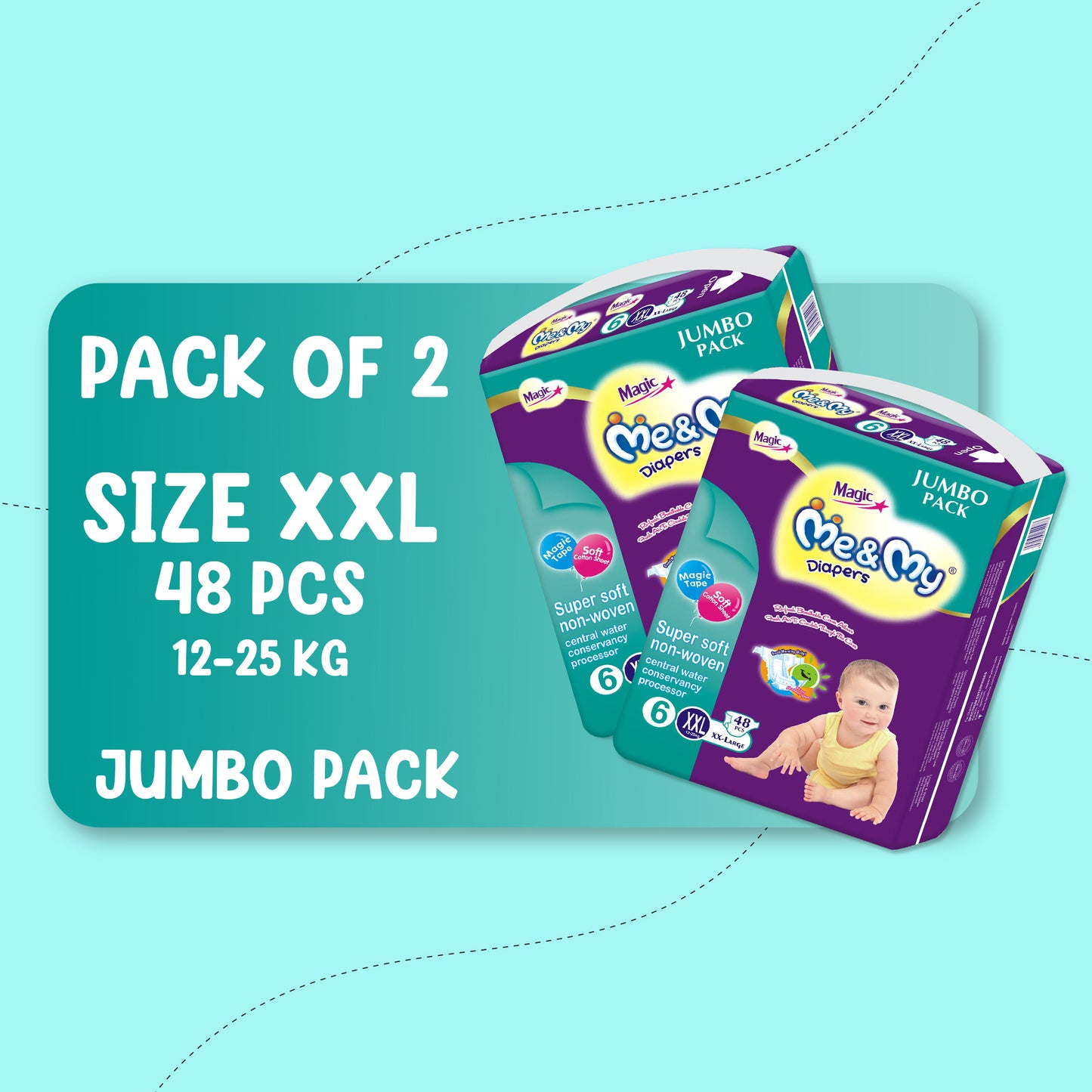 ME & MY MAGIC JUMBO (XXL)-48 PCS BUNDLE PACKS OF 2