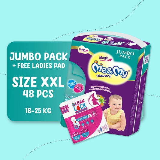ME & MY MAGIC JUMBO (XXL)- 48 PCS + Free Ladies Pads