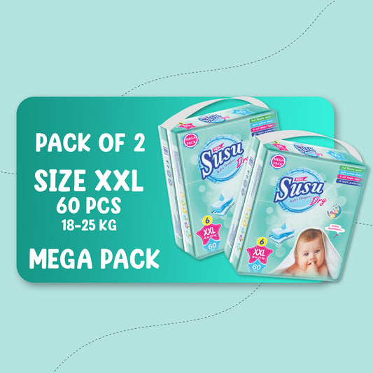 NEW SUSU DRY MEGA (XXL)-60 PCS BUNDLE PACKS OF 2