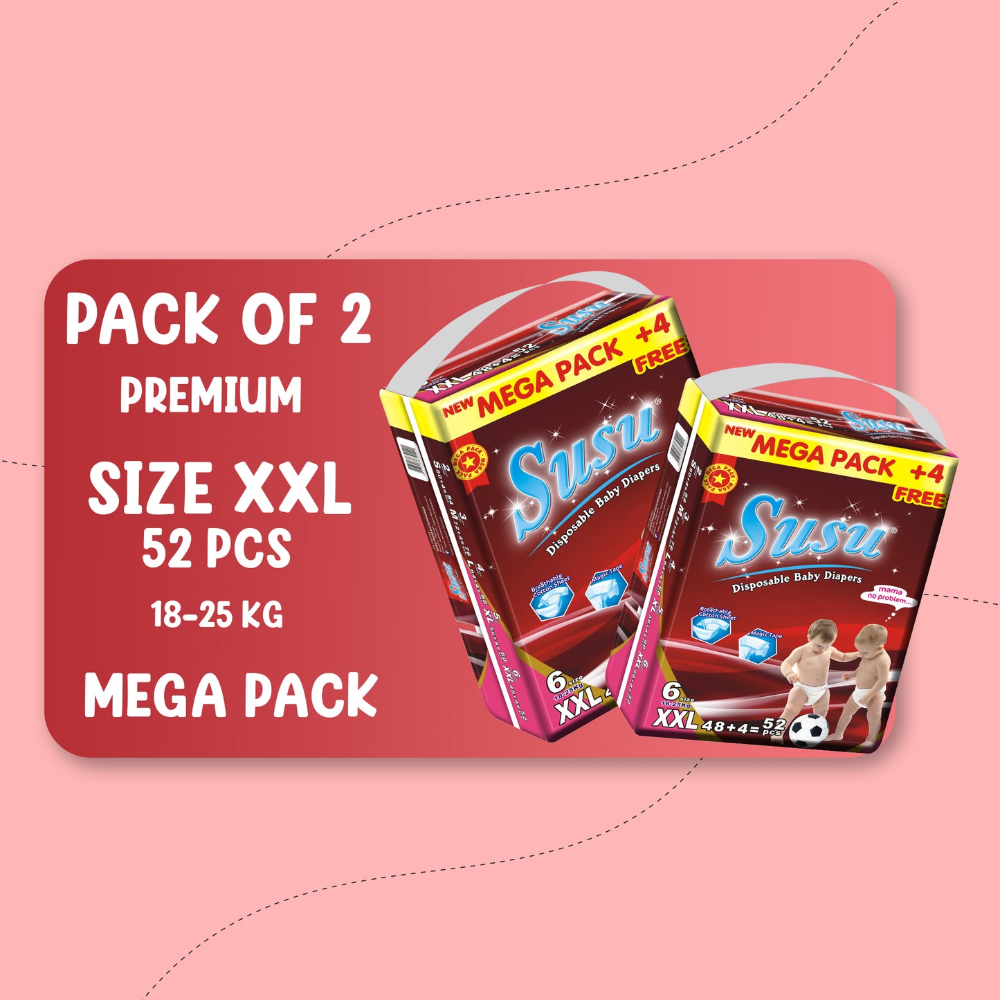 SUSU MEGA PREMIUM (XXL)-52 PCS BUNDLE PACK OF 2