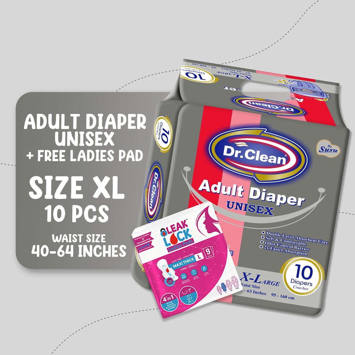 DR CLEAN (X-LARGE) + Free Ladies Pads