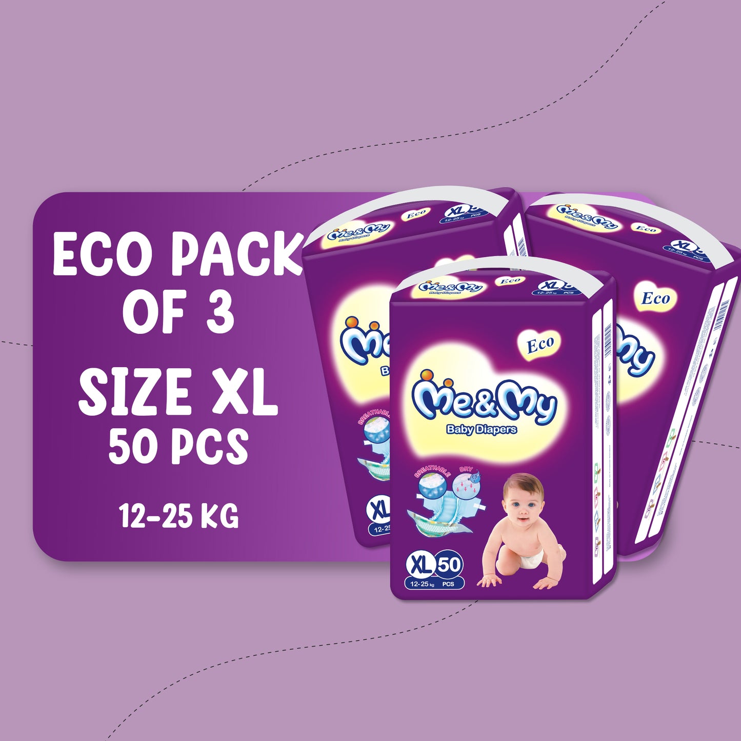 ME & MY PLUS ECO  (XL) -50 PCS BUNDLE PACK OF 3