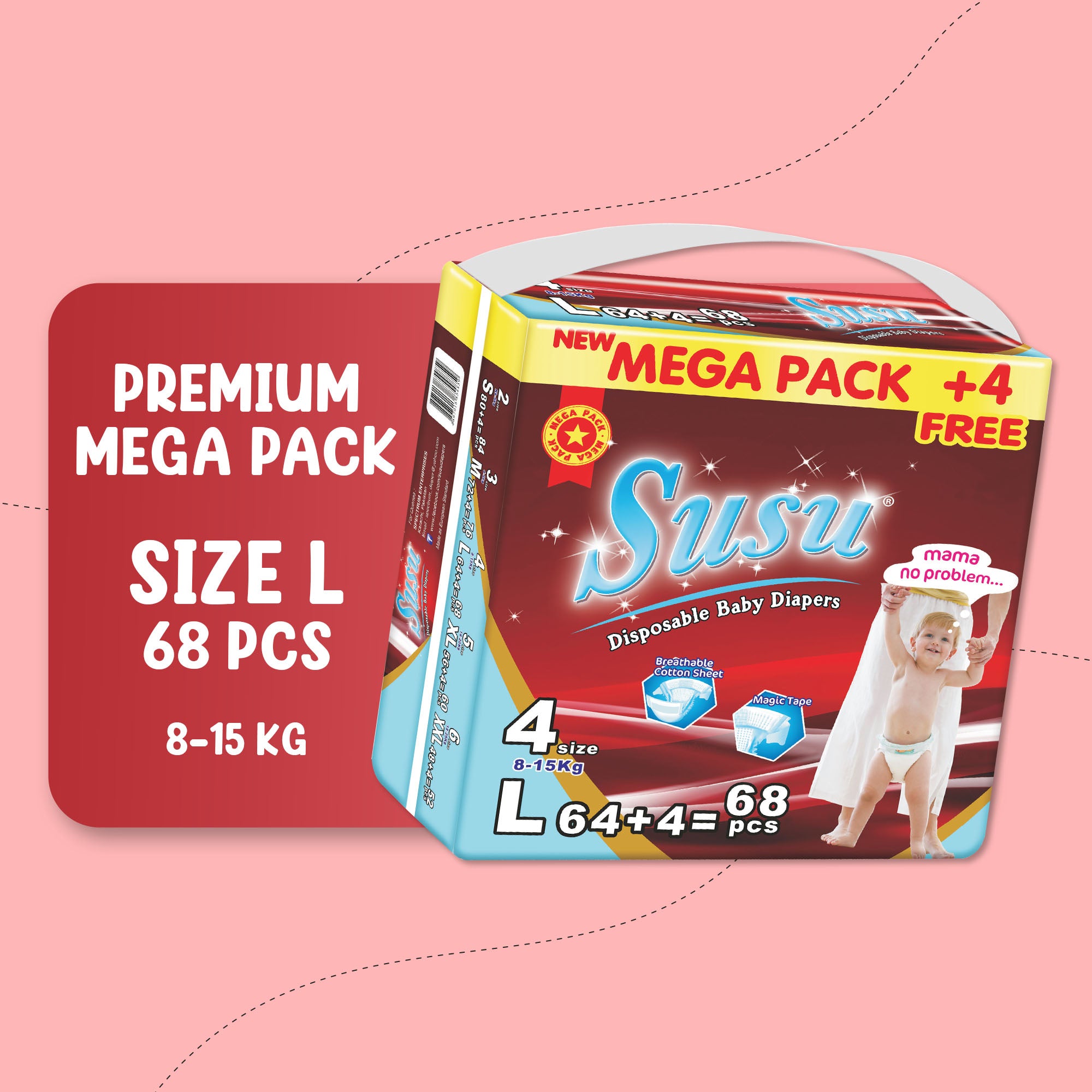 SUSU MEGA PACK L-68 PCS – Hygienichub