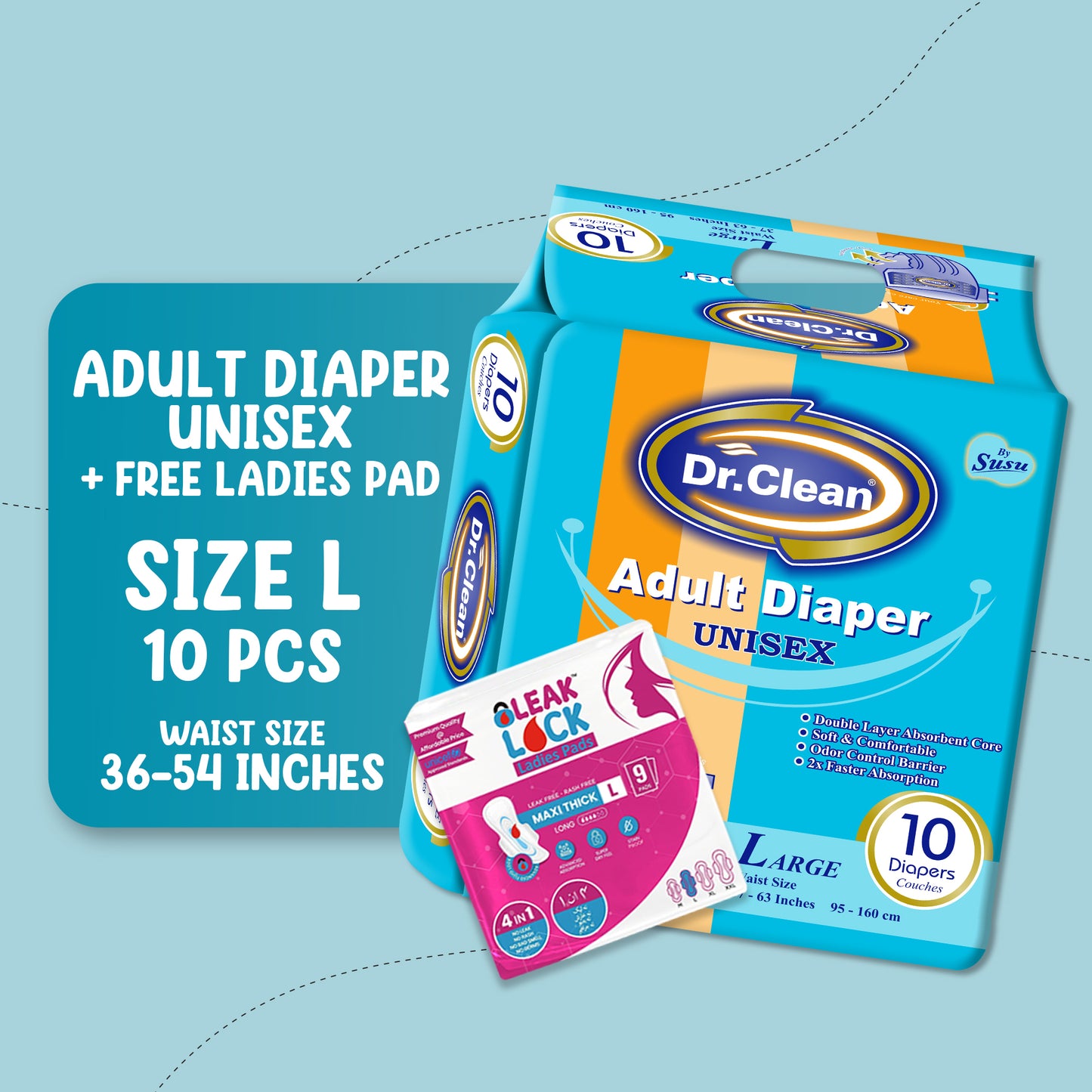 DR CLEAN (LARGE) + Free Ladies Pads