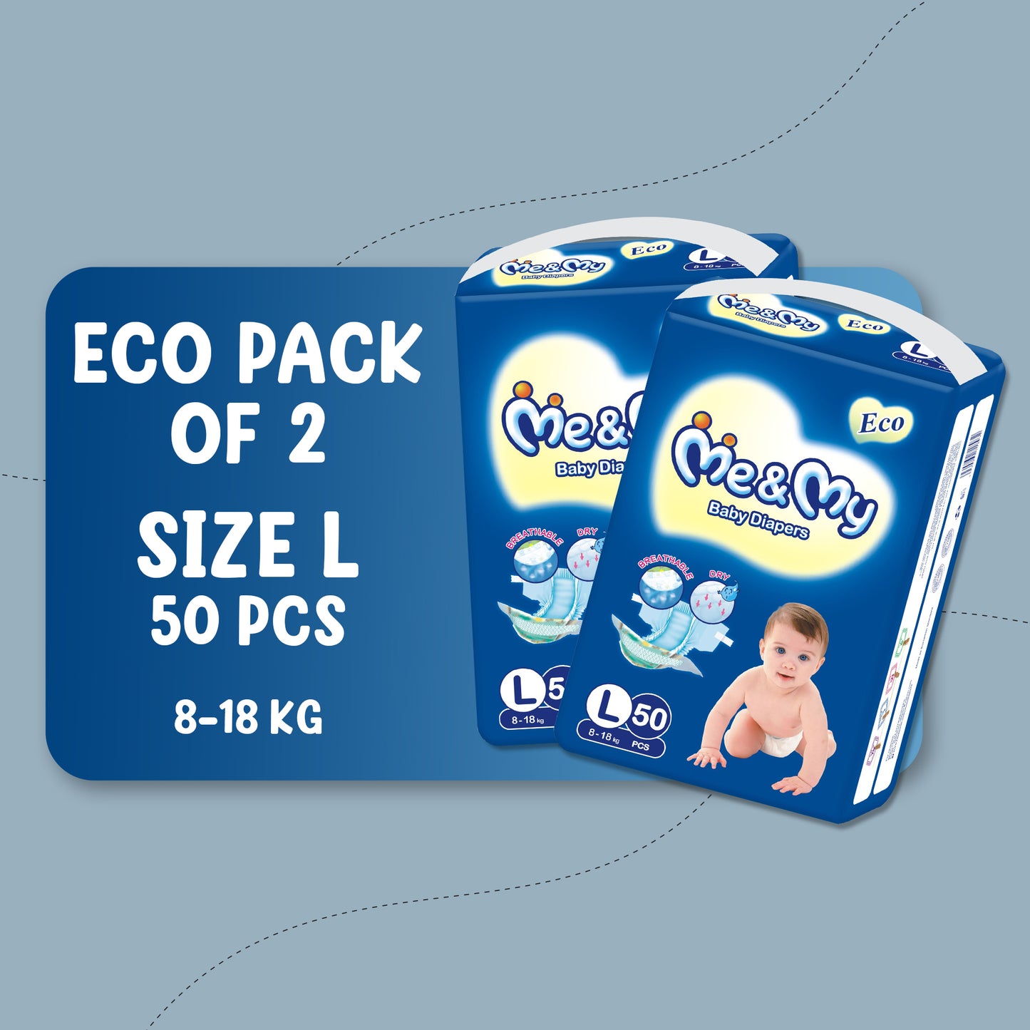 ME & MY PLUS ECO  (L) -50 PCS BUNDLE PACK OF 2