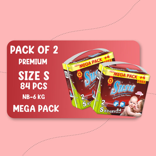 SUSU MEGA PREMIUM (S)-84 PCS BUNDLE PACK OF 2